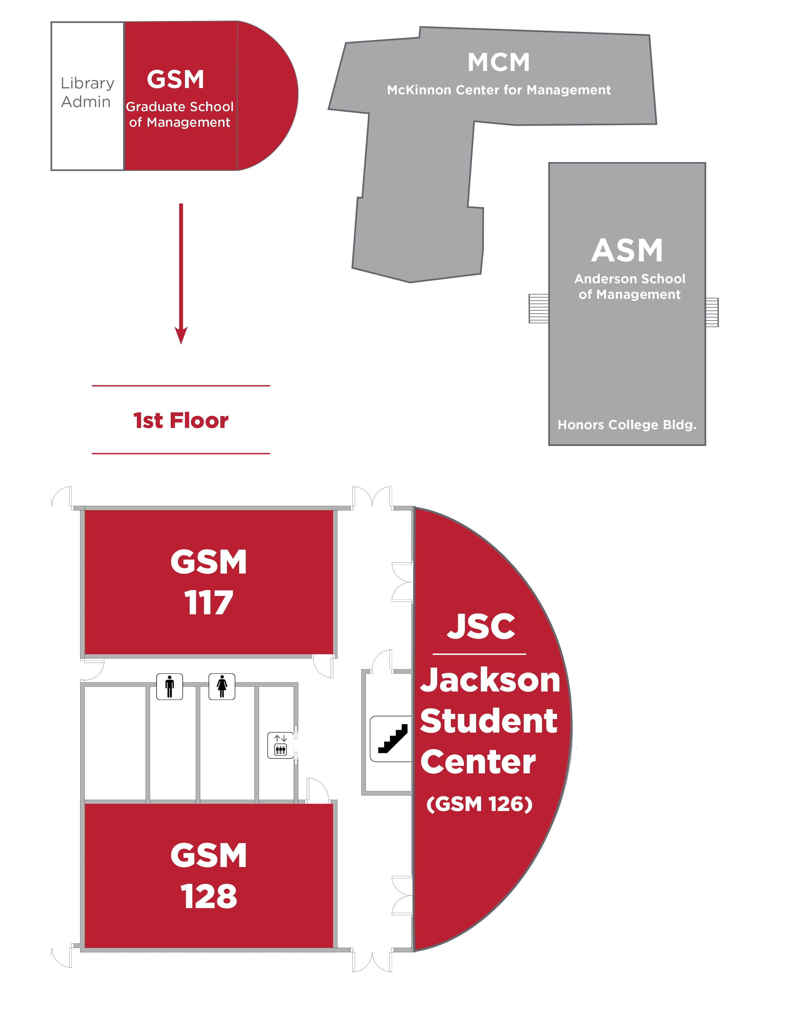 Map of first floor, GSM