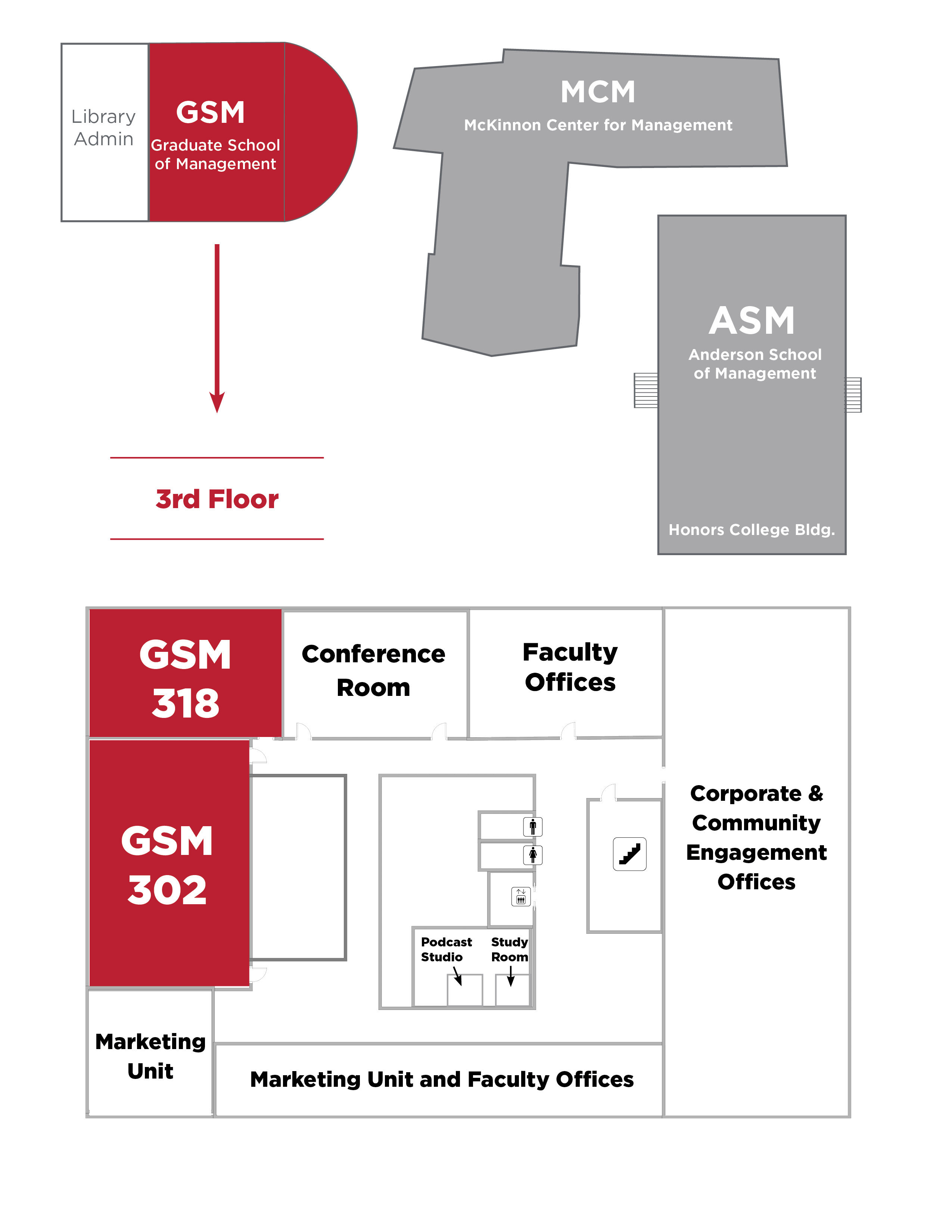 Map of GSM, third floor
