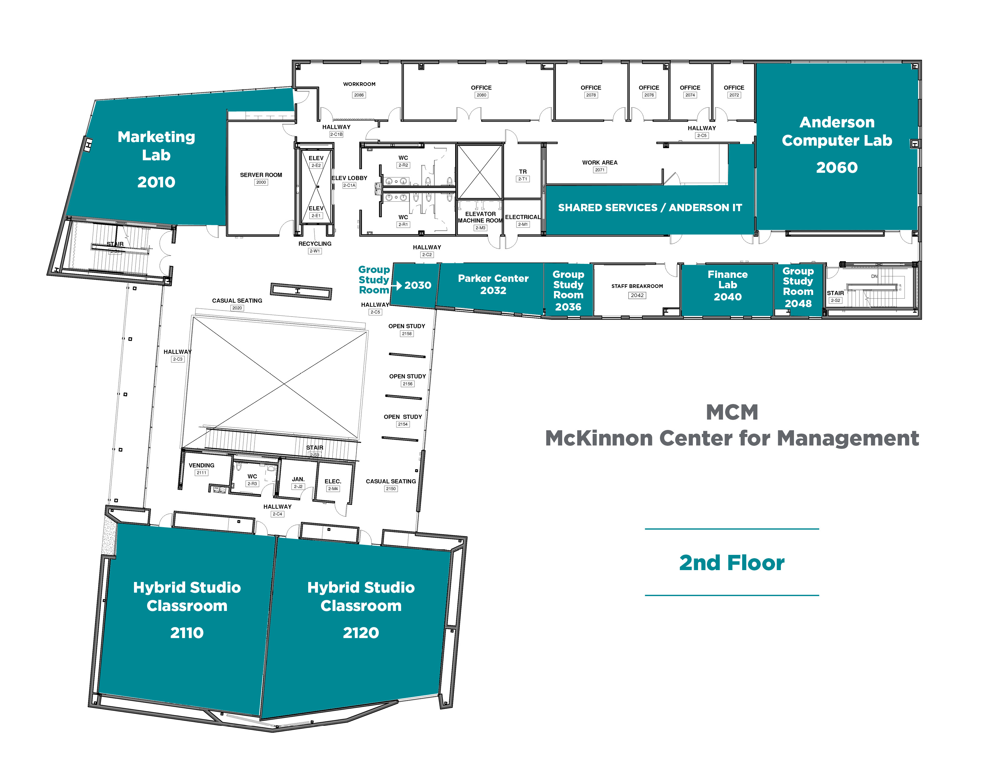 Map of MCM, second floor