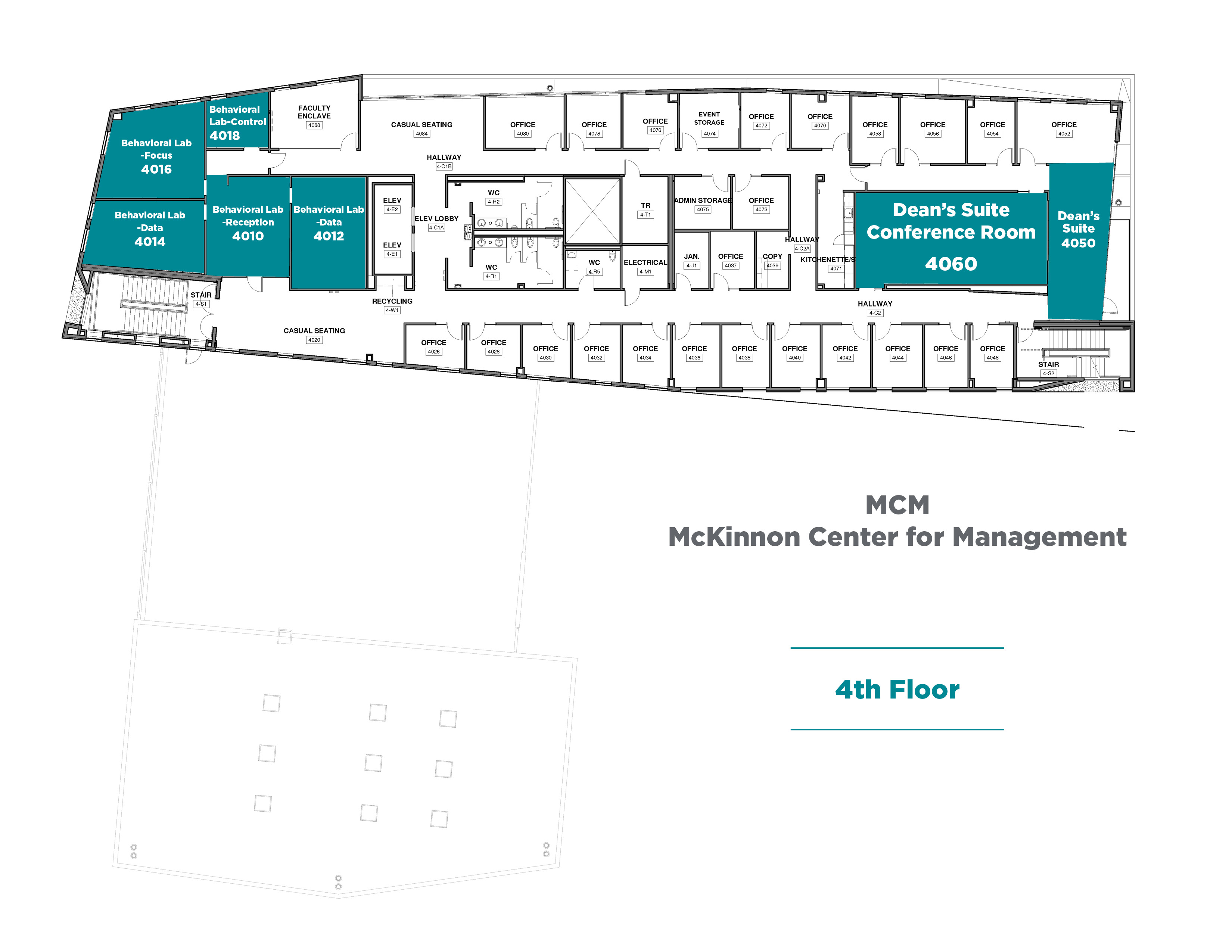 Map of MCM, fourth floor