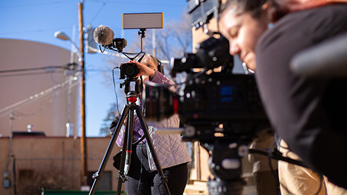 Students with cameras