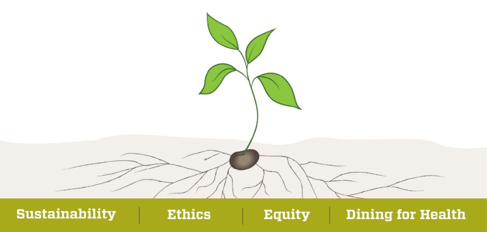 Sustainability, ethics, equity, dining for health